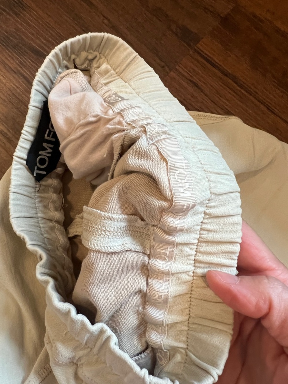 Tom Ford Cream Drawstring Pencil Skirt - Picture 3 of 8